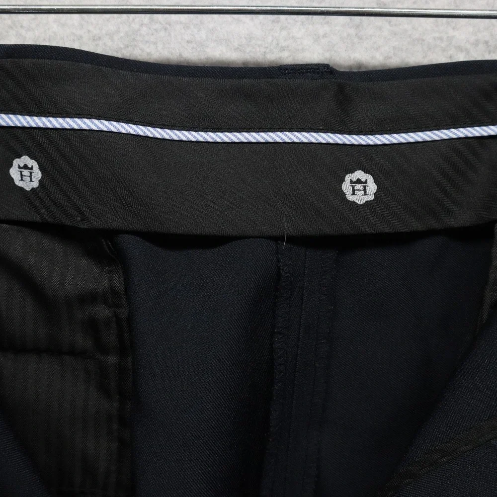 Haggar Pants Mens 38x30 Classic Fit Dress Slacks Suit Flat Front‎ Dark Navy Blue